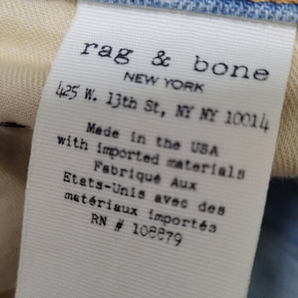 Rag & Bone Blue The Dre Distressed Light Wash Mid Rise Jeans USA Size 28 (33x31) - Picture 15 of 16